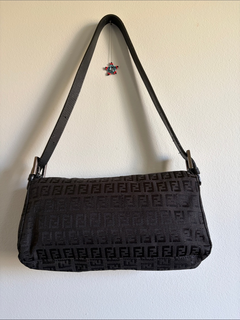 Black Patterned Shoulder Bag